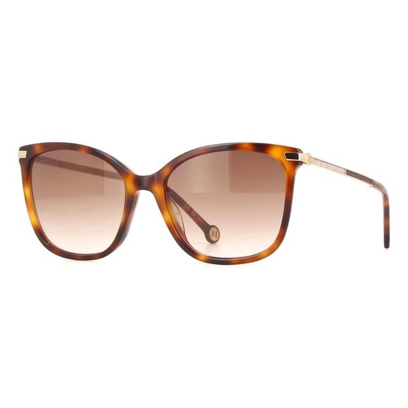 New CAROLINA HERRERA Havana Cat Eye Her 0261/G/S 086HA Sunglasses Women - Picture 1 of 4